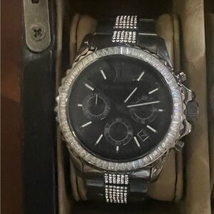 Elegant Black and Silver Watch by Michael Kors